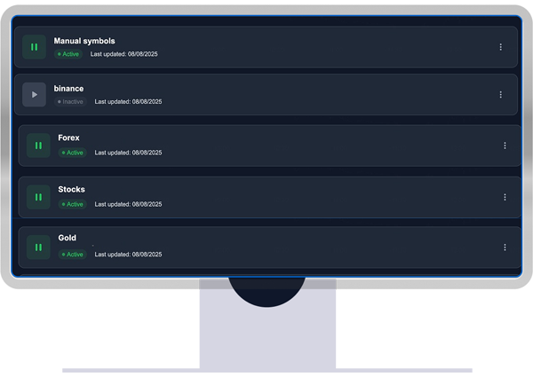 Forex trading platform dashboard interface