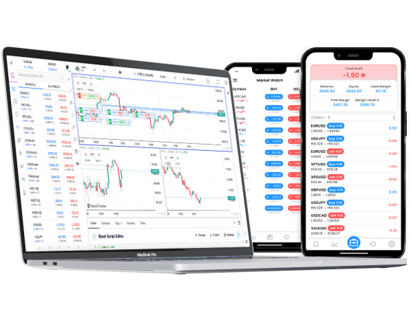 Forex trading platform dashboard interface
